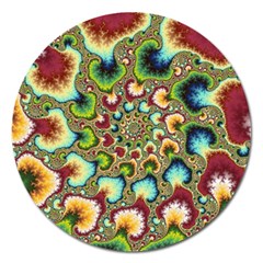 Colorful Psychedelic Fractal Trippy Magnet 5  (round) by Modalart