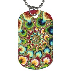 Colorful Psychedelic Fractal Trippy Dog Tag (two Sides)