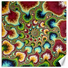 Colorful Psychedelic Fractal Trippy Canvas 16  X 16  by Modalart