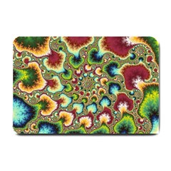 Colorful Psychedelic Fractal Trippy Small Doormat by Modalart