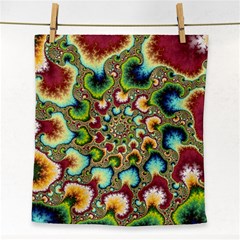 Colorful Psychedelic Fractal Trippy Face Towel by Modalart