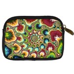 Colorful Psychedelic Fractal Trippy Digital Camera Leather Case Back