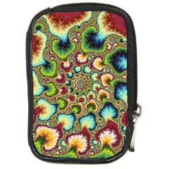 Colorful Psychedelic Fractal Trippy Compact Camera Leather Case by Modalart