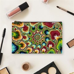 Colorful Psychedelic Fractal Trippy Cosmetic Bag (medium)