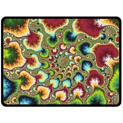 Colorful Psychedelic Fractal Trippy Fleece Blanket (large) by Modalart