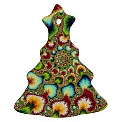 Colorful Psychedelic Fractal Trippy Christmas Tree Ornament (two Sides) by Modalart