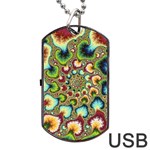 Colorful Psychedelic Fractal Trippy Dog Tag USB Flash (One Side) Front