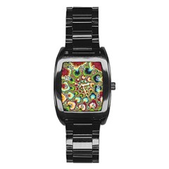 Colorful Psychedelic Fractal Trippy Stainless Steel Barrel Watch by Modalart