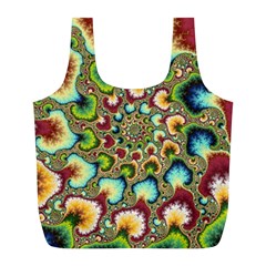 Colorful Psychedelic Fractal Trippy Full Print Recycle Bag (l) by Modalart