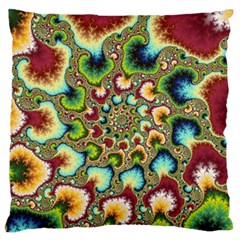 Colorful Psychedelic Fractal Trippy Standard Premium Plush Fleece Cushion Case (one Side) by Modalart