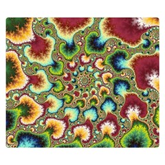 Colorful Psychedelic Fractal Trippy Two Sides Premium Plush Fleece Blanket (small) by Modalart