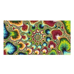 Colorful Psychedelic Fractal Trippy Satin Shawl 45  X 80 