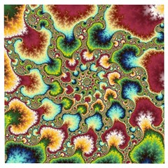 Colorful Psychedelic Fractal Trippy Wooden Puzzle Square by Modalart