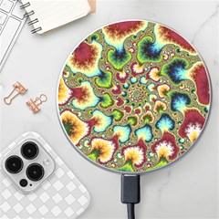 Colorful Psychedelic Fractal Trippy Wireless Fast Charger(white)