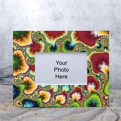 Colorful Psychedelic Fractal Trippy White Tabletop Photo Frame 4 x6 