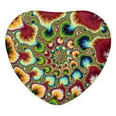 Colorful Psychedelic Fractal Trippy Heart Glass Fridge Magnet (4 Pack)