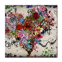 Valentine s Day Heart Artistic Psychedelic Tile Coaster