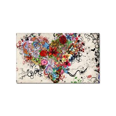 Valentine s Day Heart Artistic Psychedelic Sticker (rectangular) by Modalart