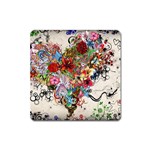 Valentine s Day Heart Artistic Psychedelic Square Magnet Front