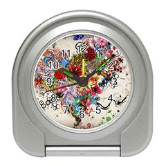 Valentine s Day Heart Artistic Psychedelic Travel Alarm Clock by Modalart