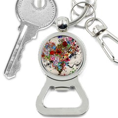 Valentine s Day Heart Artistic Psychedelic Bottle Opener Key Chain by Modalart