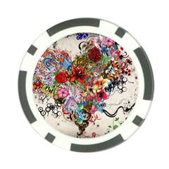 Valentine s Day Heart Artistic Psychedelic Poker Chip Card Guard by Modalart