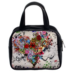 Valentine s Day Heart Artistic Psychedelic Classic Handbag (two Sides)