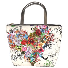 Valentine s Day Heart Artistic Psychedelic Bucket Bag