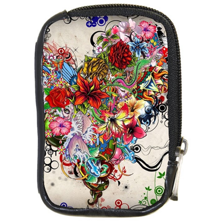 Valentine s Day Heart Artistic Psychedelic Compact Camera Leather Case