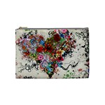 Valentine s Day Heart Artistic Psychedelic Cosmetic Bag (Medium) Front