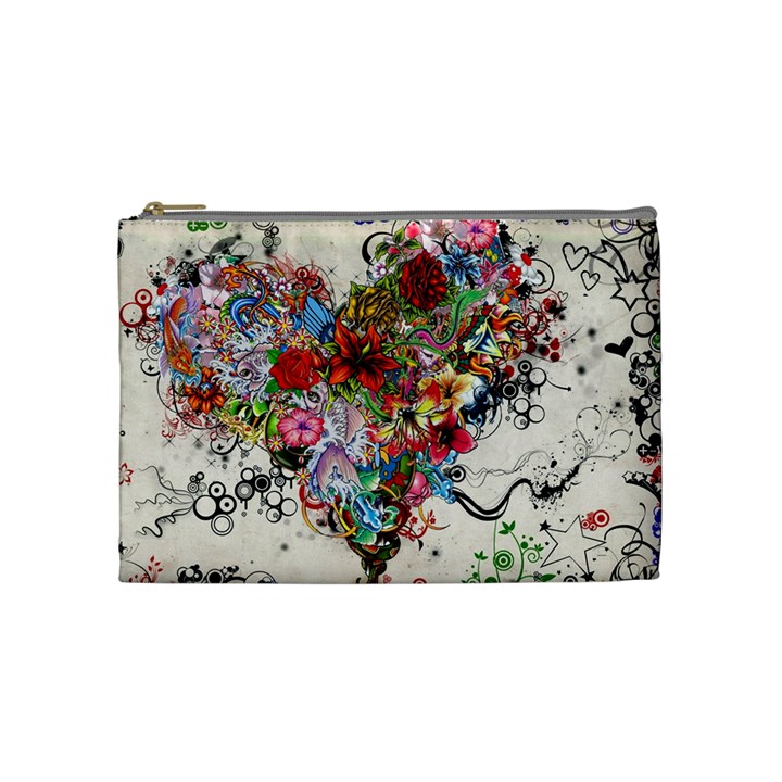 Valentine s Day Heart Artistic Psychedelic Cosmetic Bag (Medium)