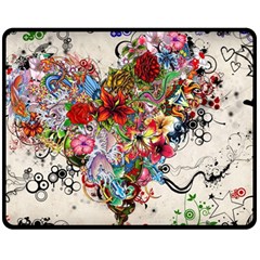 Valentine s Day Heart Artistic Psychedelic Fleece Blanket (medium)