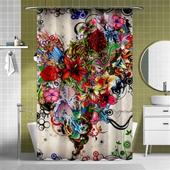 Valentine s Day Heart Artistic Psychedelic Shower Curtain 48  X 72  (small)  by Modalart