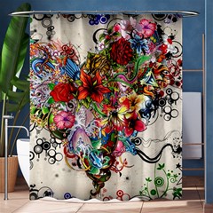 Valentine s Day Heart Artistic Psychedelic Shower Curtain 60  X 72  (medium)  by Modalart