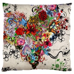 Valentine s Day Heart Artistic Psychedelic Large Cushion Case (one Side) by Modalart