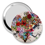 Valentine s Day Heart Artistic Psychedelic 3  Handbag Mirrors Front