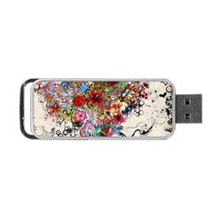 Valentine s Day Heart Artistic Psychedelic Portable Usb Flash (two Sides) by Modalart