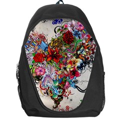 Valentine s Day Heart Artistic Psychedelic Backpack Bag by Modalart