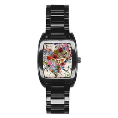 Valentine s Day Heart Artistic Psychedelic Stainless Steel Barrel Watch