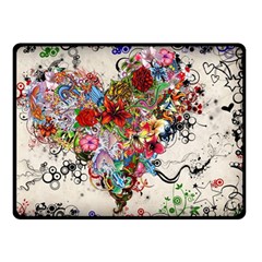 Valentine s Day Heart Artistic Psychedelic Two Sides Fleece Blanket (small) by Modalart