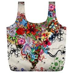 Valentine s Day Heart Artistic Psychedelic Full Print Recycle Bag (xl)