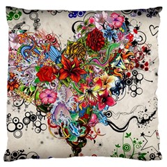 Valentine s Day Heart Artistic Psychedelic Standard Premium Plush Fleece Cushion Case (one Side) by Modalart