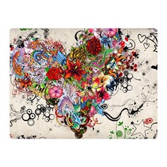 Valentine s Day Heart Artistic Psychedelic Two Sides Premium Plush Fleece Blanket (mini) by Modalart