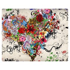 Valentine s Day Heart Artistic Psychedelic Two Sides Premium Plush Fleece Blanket (medium) by Modalart