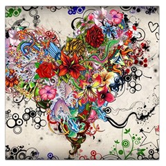 Valentine s Day Heart Artistic Psychedelic Square Satin Scarf (36  X 36 ) by Modalart