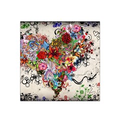 Valentine s Day Heart Artistic Psychedelic Satin Bandana Scarf 22  X 22  by Modalart