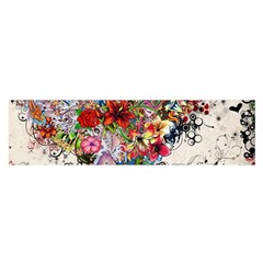 Valentine s Day Heart Artistic Psychedelic Oblong Satin Scarf (16  X 60 ) by Modalart