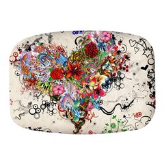 Valentine s Day Heart Artistic Psychedelic Mini Square Pill Box by Modalart