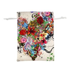 Valentine s Day Heart Artistic Psychedelic Lightweight Drawstring Pouch (s) by Modalart