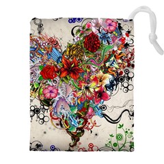 Valentine s Day Heart Artistic Psychedelic Drawstring Pouch (4xl)